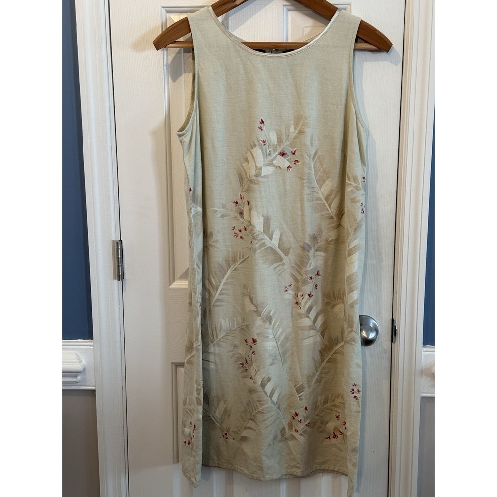 Vintage Liz Claiborne Sport 16P Boho Coastal Linen Blend Dress Cottage Beach